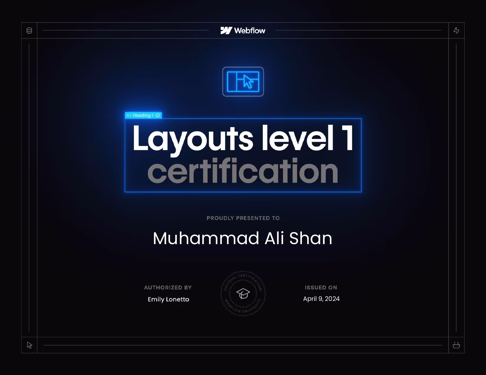 Webflow Layout Level 1 Certification